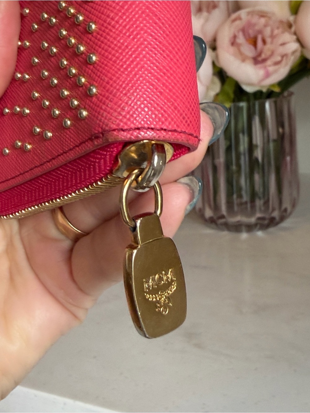 MCM Rose colored Studded Wallet - Picture 5 of 11